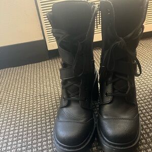 Dr. Martens Black Lace-Up Platform Combat Boots